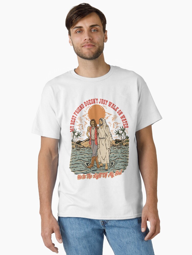 Thumbnail 1 of 7, Classic T-Shirt, Jesus the Light of My Soul - Retro Christian - Female Edition designed and sold by ChristlikeMerch.