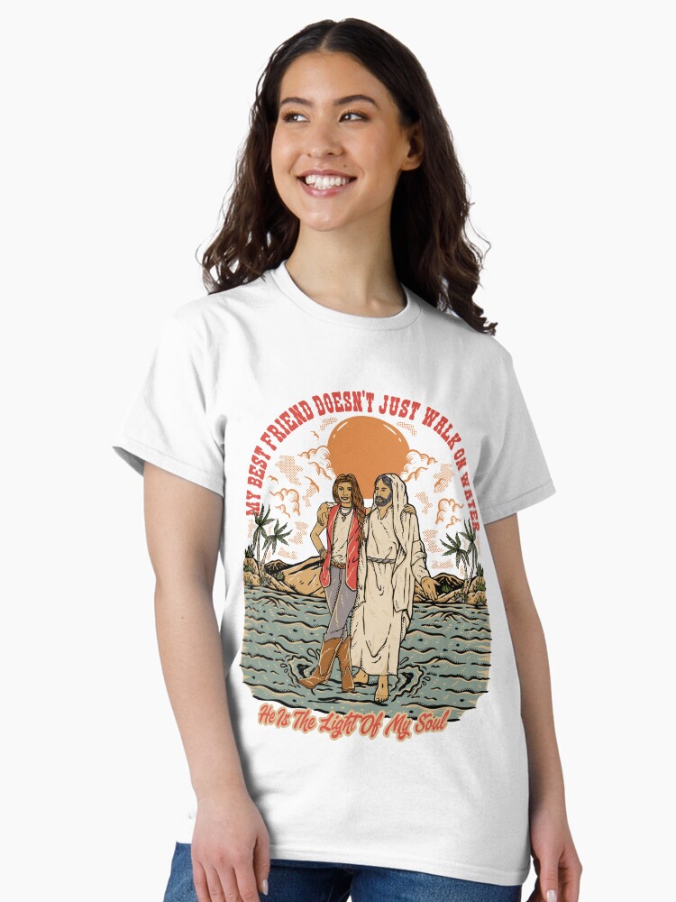 Thumbnail 2 of 7, Classic T-Shirt, Jesus the Light of My Soul - Retro Christian - Female Edition designed and sold by ChristlikeMerch.