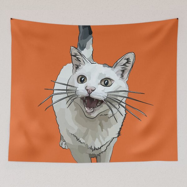 Item preview, White Cat by BeeFoxTree, Laughing Cat by BeeFoxTree, Carrot, orange, terracotta designed and sold by BeeFoxTree.