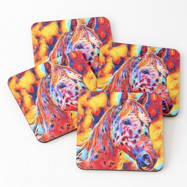 Item preview, Appaloosa horse close up portrait – colorful digital painting designed and sold by NickoPrints.