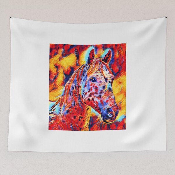 Item preview, Appaloosa horse close up portrait – colorful digital painting designed and sold by NickoPrints.