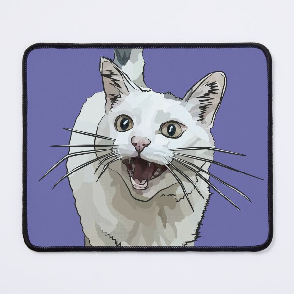Item preview, White Cat by BeeFoxTree, Laughing Cat by BeeFoxTree, Very Peri, periwinkle designed and sold by BeeFoxTree.