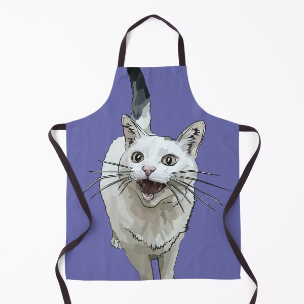 Item preview, White Cat by BeeFoxTree, Laughing Cat by BeeFoxTree, Very Peri, periwinkle designed and sold by BeeFoxTree.