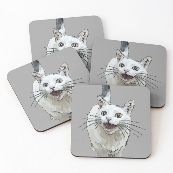 Item preview, White Cat by BeeFoxTree, Laughing Cat by BeeFoxTree, Grey gray designed and sold by BeeFoxTree.