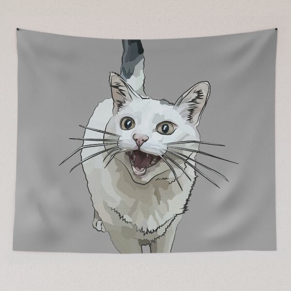 Item preview, White Cat by BeeFoxTree, Laughing Cat by BeeFoxTree, Grey gray designed and sold by BeeFoxTree.