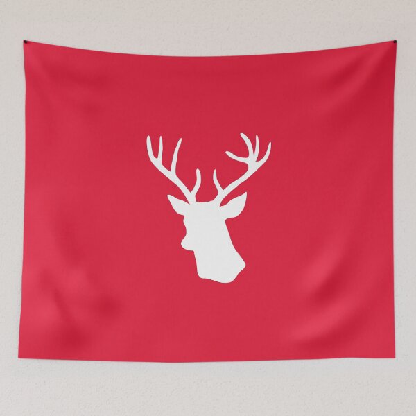 Item preview, Red Reindeer - Stag Deer Head Silhouette designed and sold by inspirationzgal.
