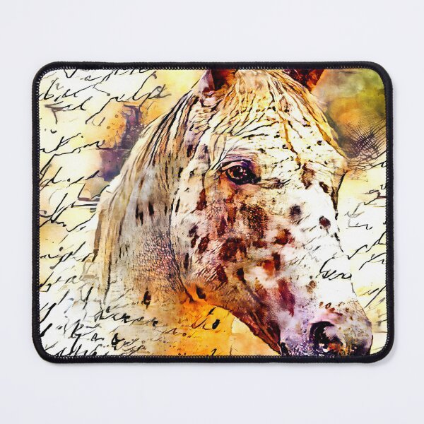 Item preview, Appaloosa horse close up portrait with vintage handwriting designed and sold by NickoPrints.
