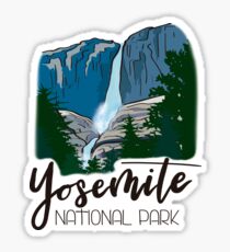 Yosemite National Park - Yosemite Falls Waterfall Mountain Valley Sticker