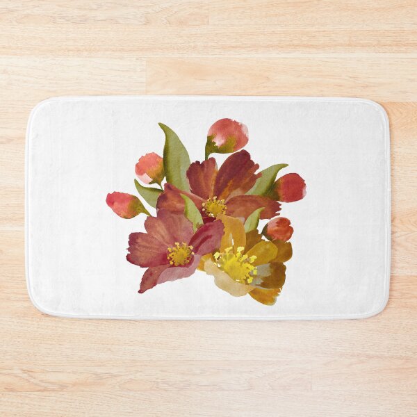 Item preview, Bouquet peony flower red yellow watercolor sketch designed and sold by Yana Mustafina | Boho Soulful Designs.