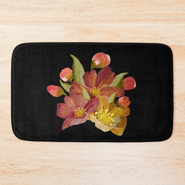 Item preview, Bouquet peony flower red yellow watercolor sketch black designed and sold by Yana Mustafina | Boho Soulful Designs.
