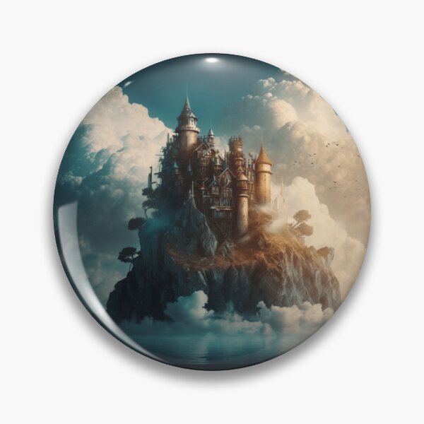 Item preview, Cloudy Castle on a Lake - Fantasy Art designed and sold by FantasyFusion.
