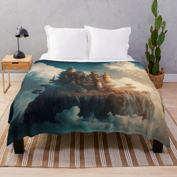 Item preview, Cloudy Castle on a Lake - Fantasy Art designed and sold by FantasyFusion.