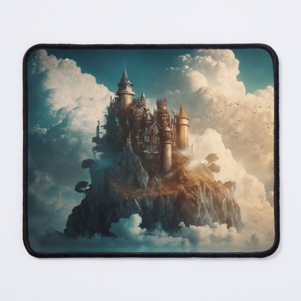 Item preview, Cloudy Castle on a Lake - Fantasy Art designed and sold by FantasyFusion.