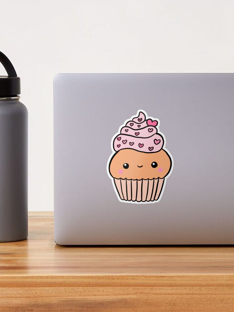 Cute cupcake illustration  Sticker for Sale by Yarafantasyart