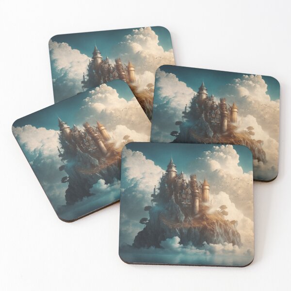 Item preview, Cloudy Castle on a Lake - Fantasy Art designed and sold by FantasyFusion.
