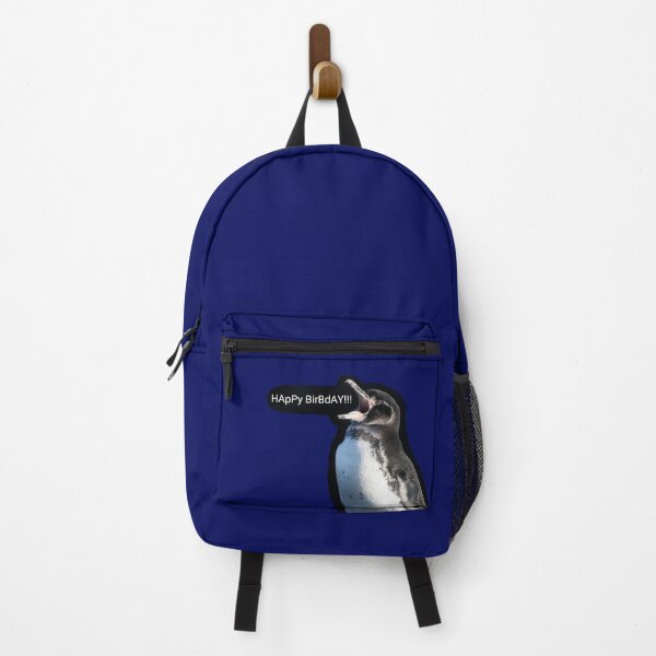 Item preview, Galapagos Penguin Happy Birbday (Dark Blue #060D5B background) designed and sold by SBPenguins.