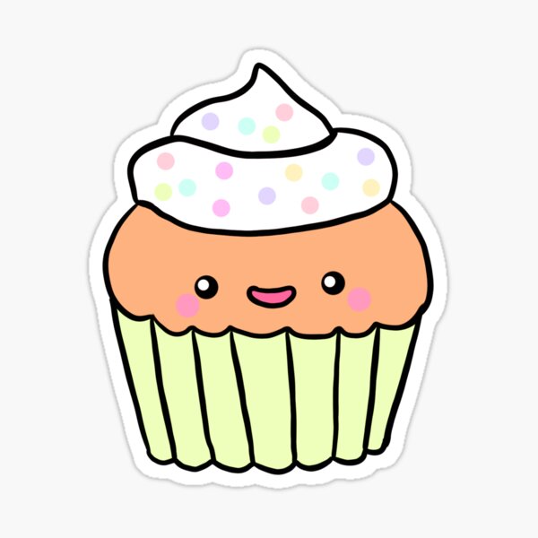 Cute yummy magical sweet sparkling cupcake cartoon' Sticker
