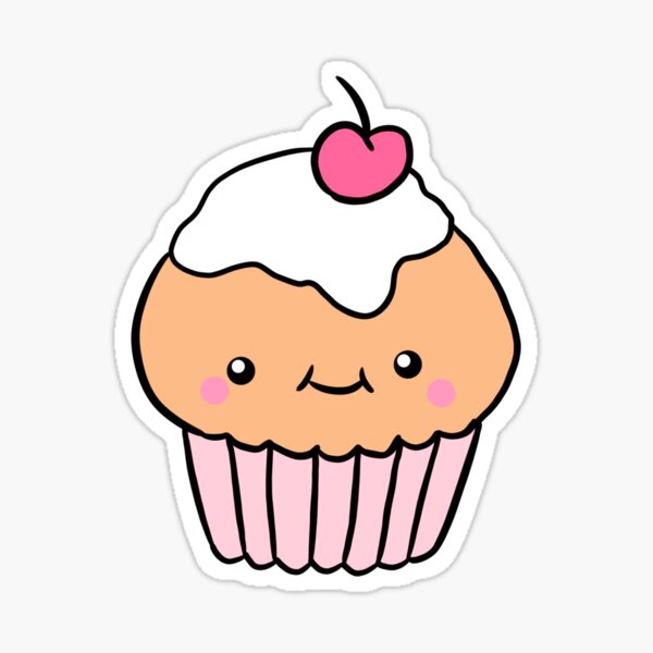 Cute cupcake illustration  Sticker for Sale by Yarafantasyart