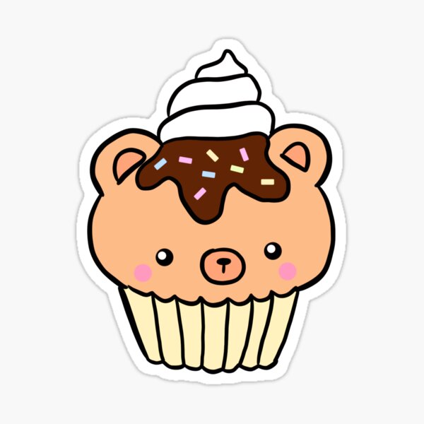 Cute cupcake illustration  Sticker for Sale by Yarafantasyart