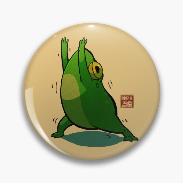 Item preview, Yoga Frog Warrior Pose designed and sold by DingHuArt.