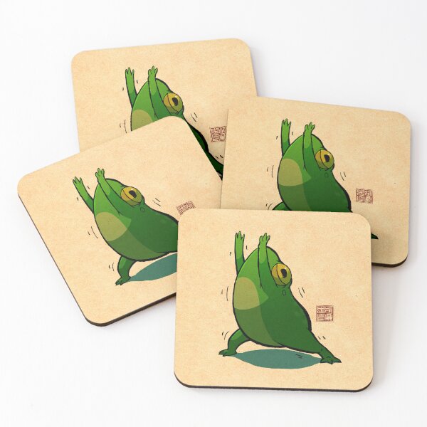 Item preview, Yoga Frog Warrior Pose designed and sold by DingHuArt.