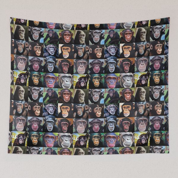 Item preview, Chimpanzees (Tiled Pattern) designed and sold by MerkintileEXG.