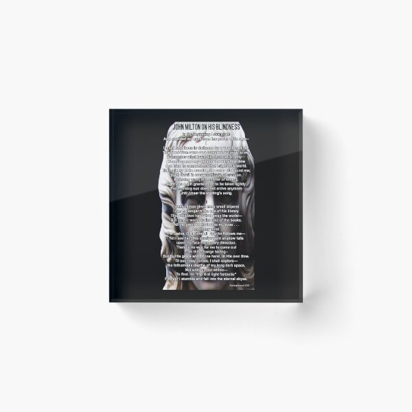 John Milton On His Blindness Acrylic Block
