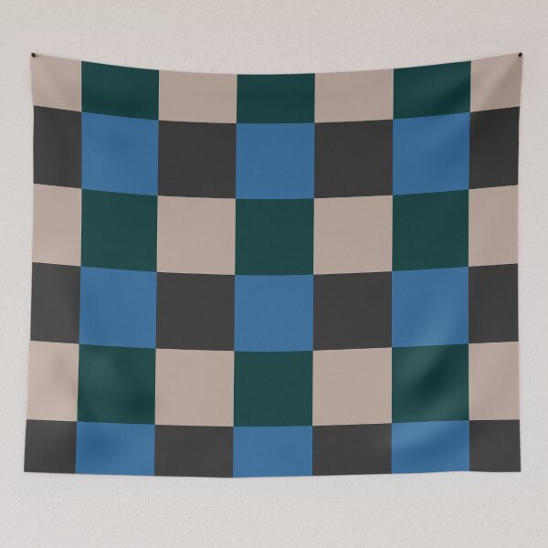 Item preview, Patchwork, Checkerboard, Green, Blue and Grey designed and sold by OneThreeSix.