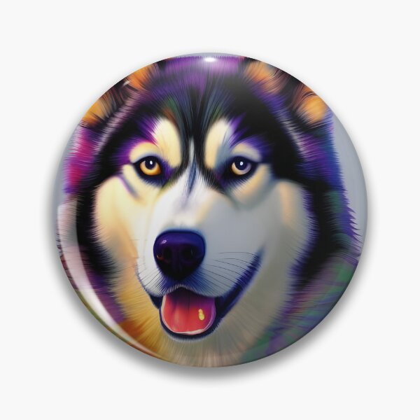 Item preview, Colourful Husky, watercolour, Ai Generated Art  designed and sold by ACC .