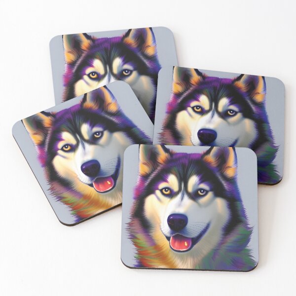 Item preview, Colourful Husky, watercolour, Ai Generated Art  designed and sold by ACC .