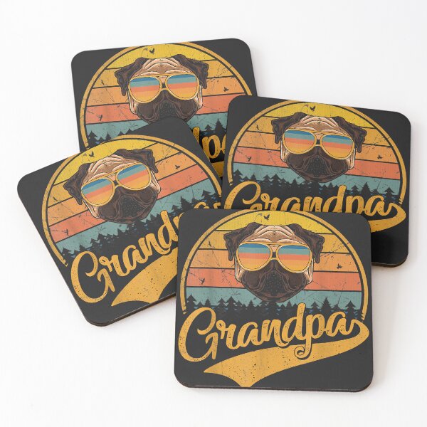 Item preview, Cool Father's Day Gifts Retro Vintage Pug Grandpa T-Shirt designed and sold by duhaumoeljak.
