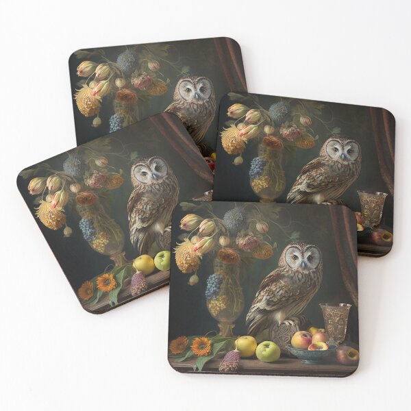 Item preview, Whimsical Feast: Owl, Flowers, and Fruit designed and sold by SweetbriarTales.