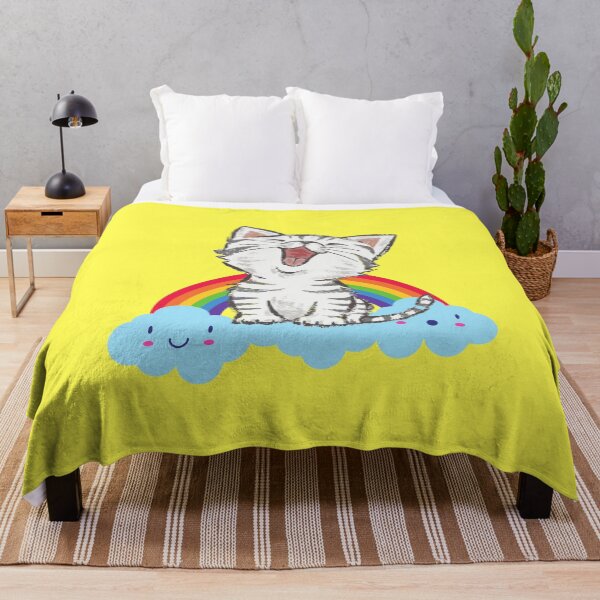 Item preview, Cat laughs in front of a rainbow, funny designed and sold by Ksmith-Style.