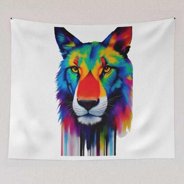 Item preview, colourful wolf face designed and sold by optimusprime39.