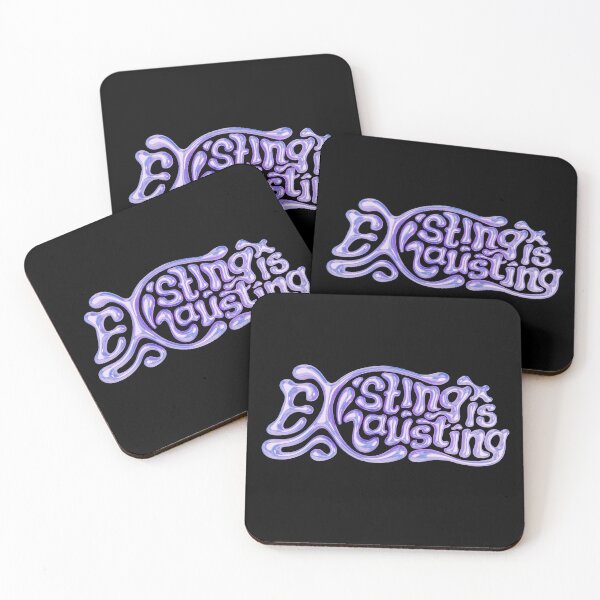 Item preview, Existing is Exhausting Chrome Type design (mental health awareness) designed and sold by vardhina.
