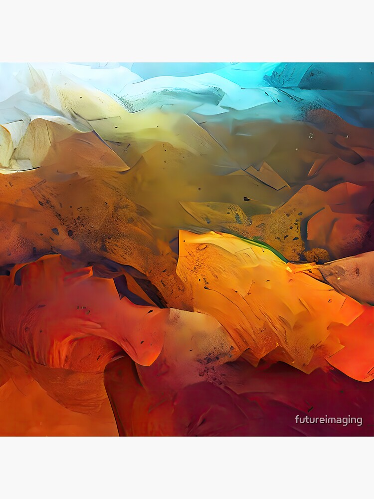 Thumbnail 3 of 3, Sticker, Earth tones abstract to Sky designed and sold by futureimaging.