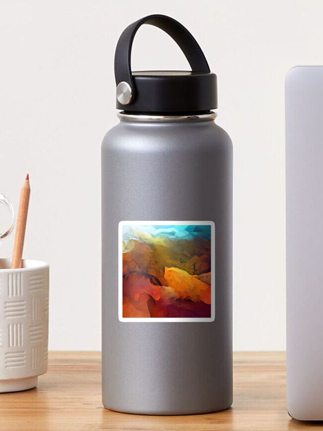 Thumbnail 1 of 3, Sticker, Earth tones abstract to Sky designed and sold by futureimaging.