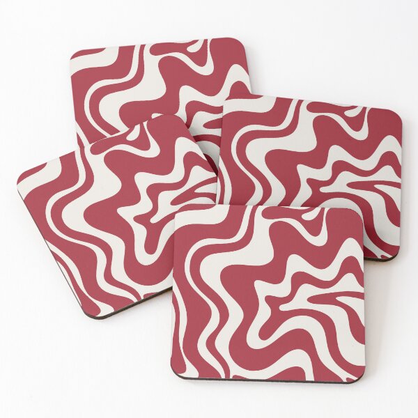 Item preview, Retro Liquid Swirl Abstract Pattern Red Maroon designed and sold by kierkegaard.