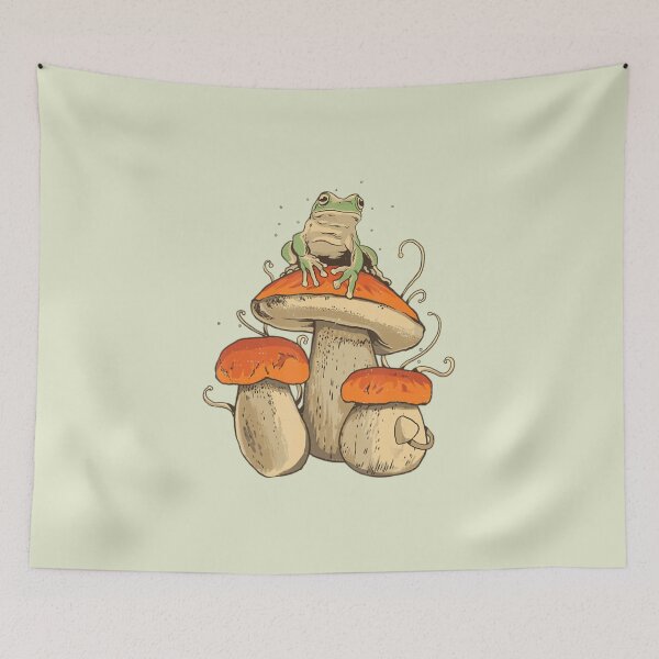 Item preview, cute mushroom frog designed and sold by artbysarana.