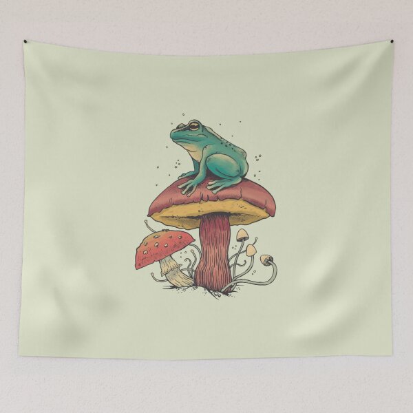 Item preview, cute mushroom frog designed and sold by artbysarana.