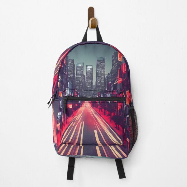 Item preview, Cityscape Noir, Red,Neon, Dark, Classic, Vintage, AI, Neon Cityscape, Abstract Poster, City Noir, AI Art, Wall Art, Room Decor, Abstract, Aesthetic designed and sold by EmblemThreads.