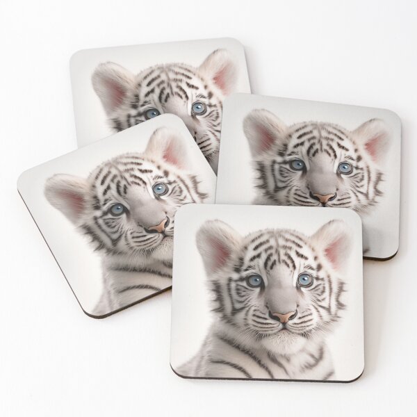 Item preview, Cute Baby Siberian White Tiger | Nursery Babyroom Animal Portrait | Wild Feline Cat designed and sold by ANIMALAND DESIGN.