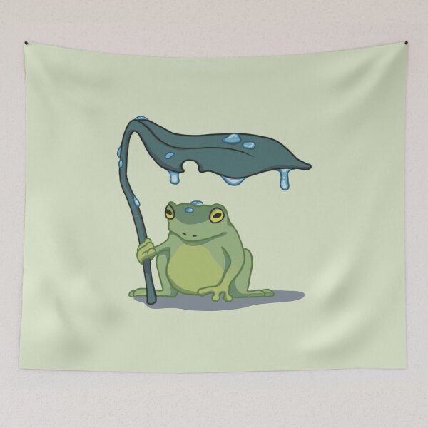 Item preview, cute frog under a leaf designed and sold by artbysarana.