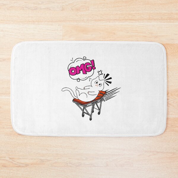 Item preview, Funny White Cat is on a runaway stretcher designed and sold by Pet Station.