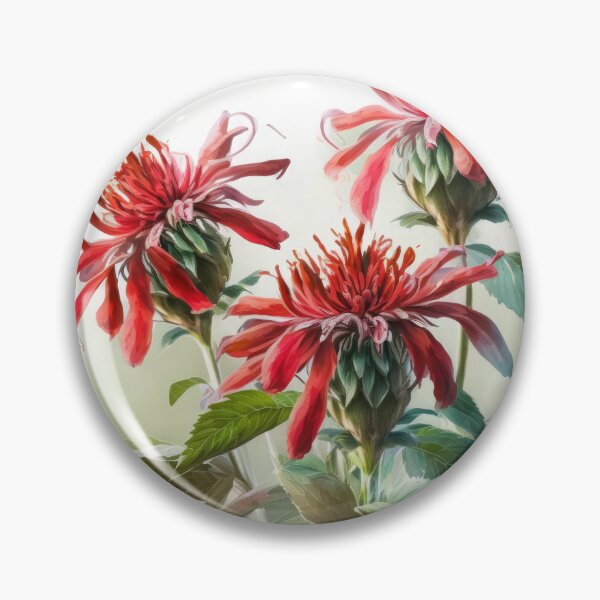 Item preview, Red Bee Balm Flowers  designed and sold by Vanover Designs.