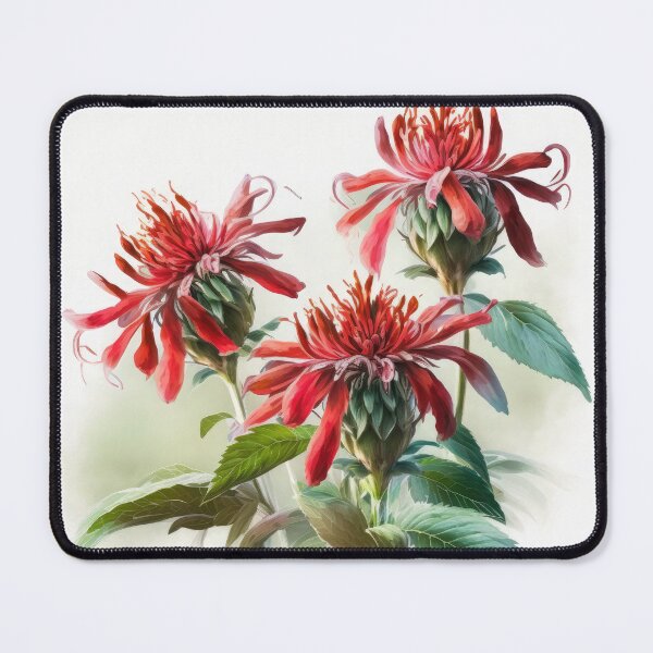 Item preview, Red Bee Balm Flowers  designed and sold by Vanover Designs.