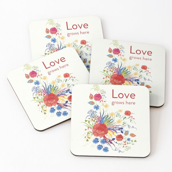Item preview, Love Grows Here Quote. Detailed Vector Floral Slavic Art. designed and sold by LotusBlanc.
