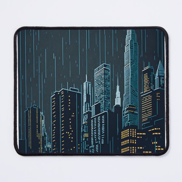 Item preview, Cityscape Noir, Lights, Rain, Skyscrapers, Neon, Dark, Classic, Vintage, AI, Neon Cityscape, Abstract Poster, City Noir, AI Art, Wall Art, Room Decor, Abstract, Aesthetic  designed and sold by EmblemThreads.