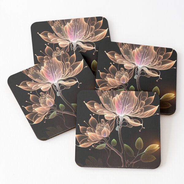Item preview, flowers with Luminous Lights black background, led backlight artphotos 17 designed and sold by jetaiart.