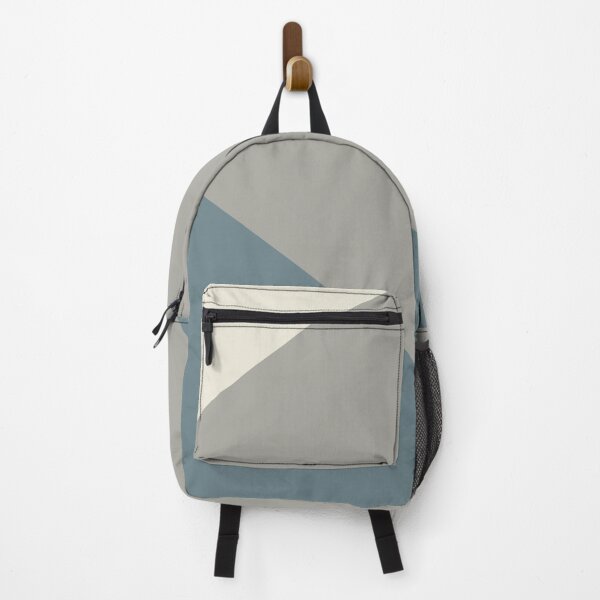 Item preview, tricolored geometric shapes of teal, cream and grey designed and sold by IftinDesigns.